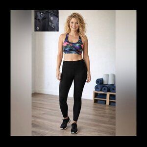 Hue Black High-Waisted Cotton Blend Leggings Small